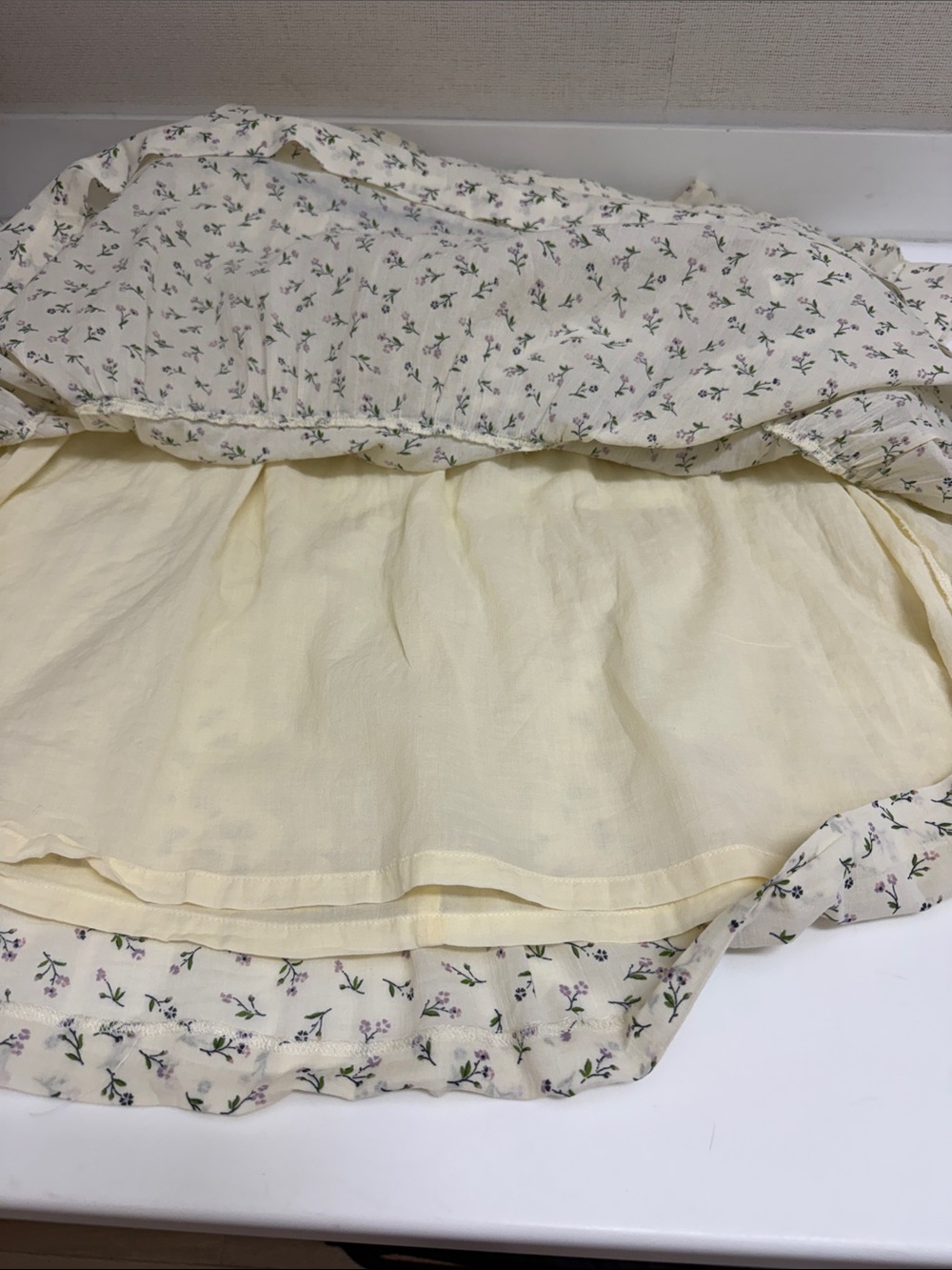 Madewell Cream Floral Maxi Dress with Navy Trim - Picture 8 of 8